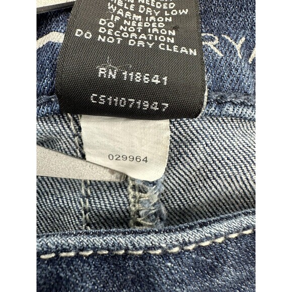 Lane Bryant Genius Fit Jeans Womens 24 Blue Skinny Distressed Embroidered Pocket - Picture 5 of 9